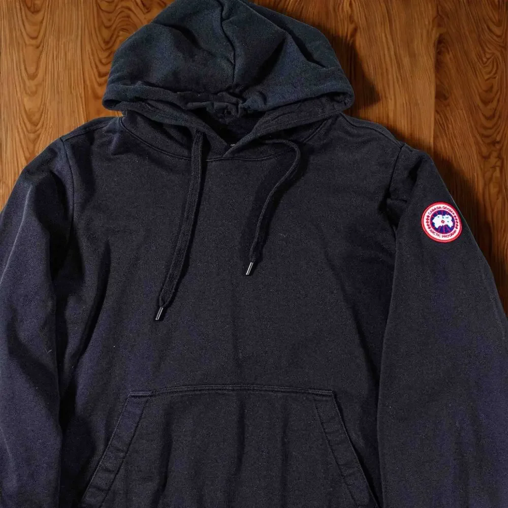 Canada Goose Huron Hoodie Black Medium Made In Italy Luxury Designer Pullover - Picture 3 of 16